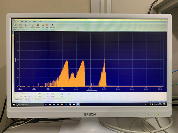 Photo of result of Alpha-ray spectrum measurement